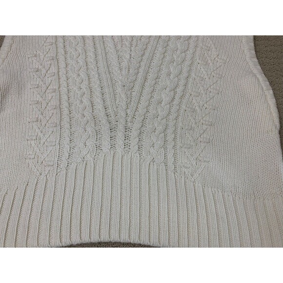 Talbots Sweater Vest White Old Money Chunky Cable Knit Capsule Preppy XL - Picture 7 of 13